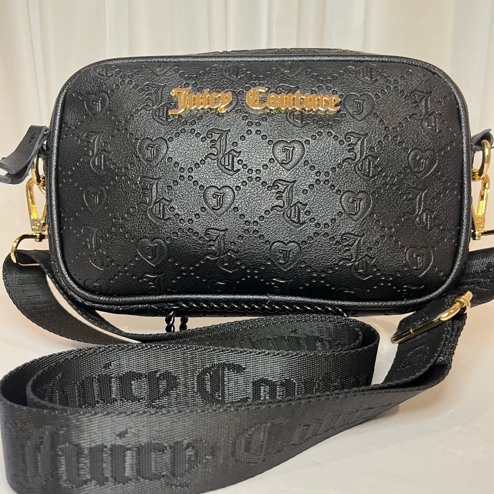 Juicy Couture Embossed Black Crossbody Bag